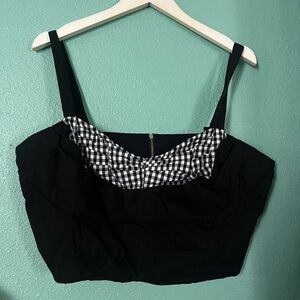 Trashy Diva Lena top gingham black & white cotton sz 20